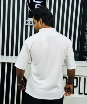 Alternative view of Drop Shoulder Polo White (DSP-1)