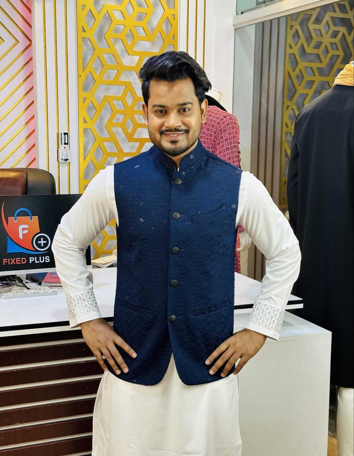 Party wear Sequence"Koty" (Navy) (PSK-1) - Image 3