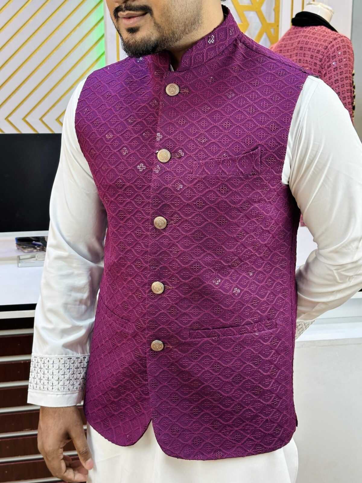 Party wear Sequence"Koty" (Magenta) (PSK-4) - Image 2