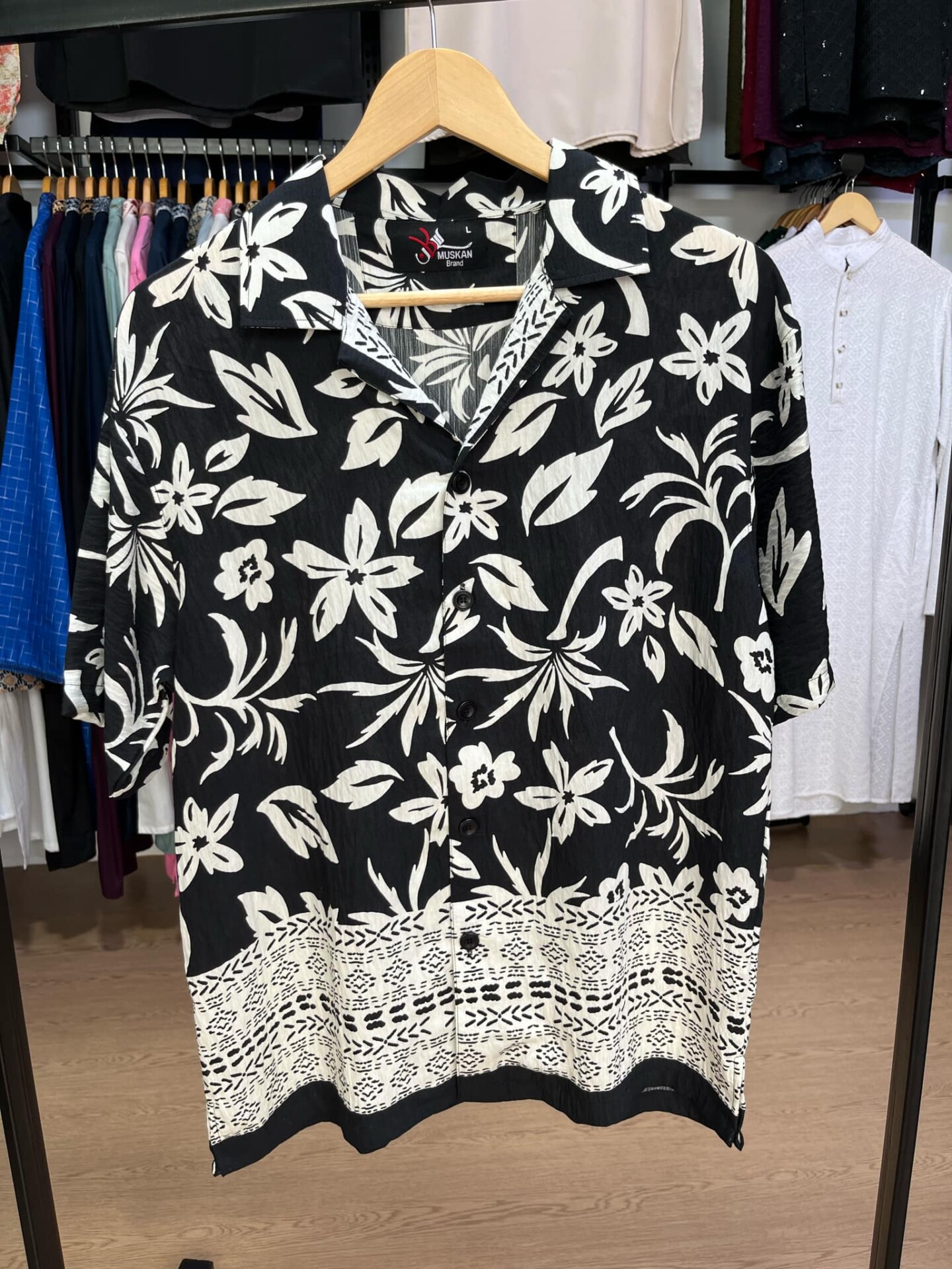 V-Cut Drop Shoulder Shirt 00161 - Image 2