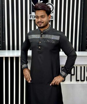 Alternative view of Embroidery Half Body Sequence (Black) 1220