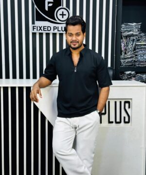 Drop Shoulder Polo Black (DSP-2)