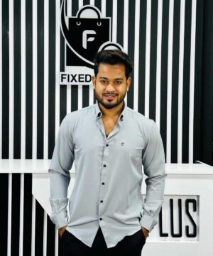 Formal Shirt Round Button (Ash) - F5