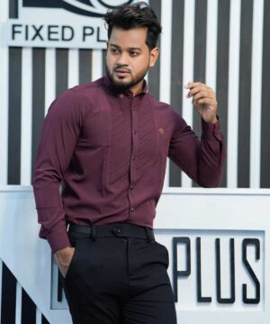 Tuxedo Shirt - Maroon(TS-3)