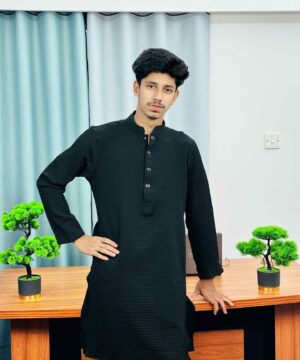 Premium Textured Panjabi(Black) (PTP-2)