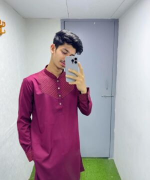 Embroidery Cuff (Meroon) 1218