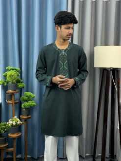 Alternative view of Round Neck China Popcorn Panjabi (RNP-3)