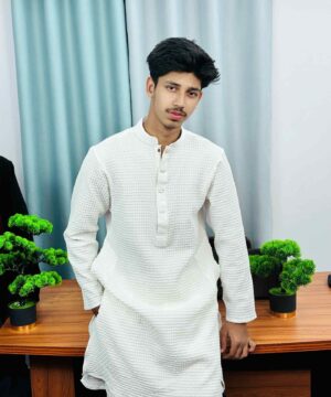 Premium Textured Panjabi(White) (PTP-5)