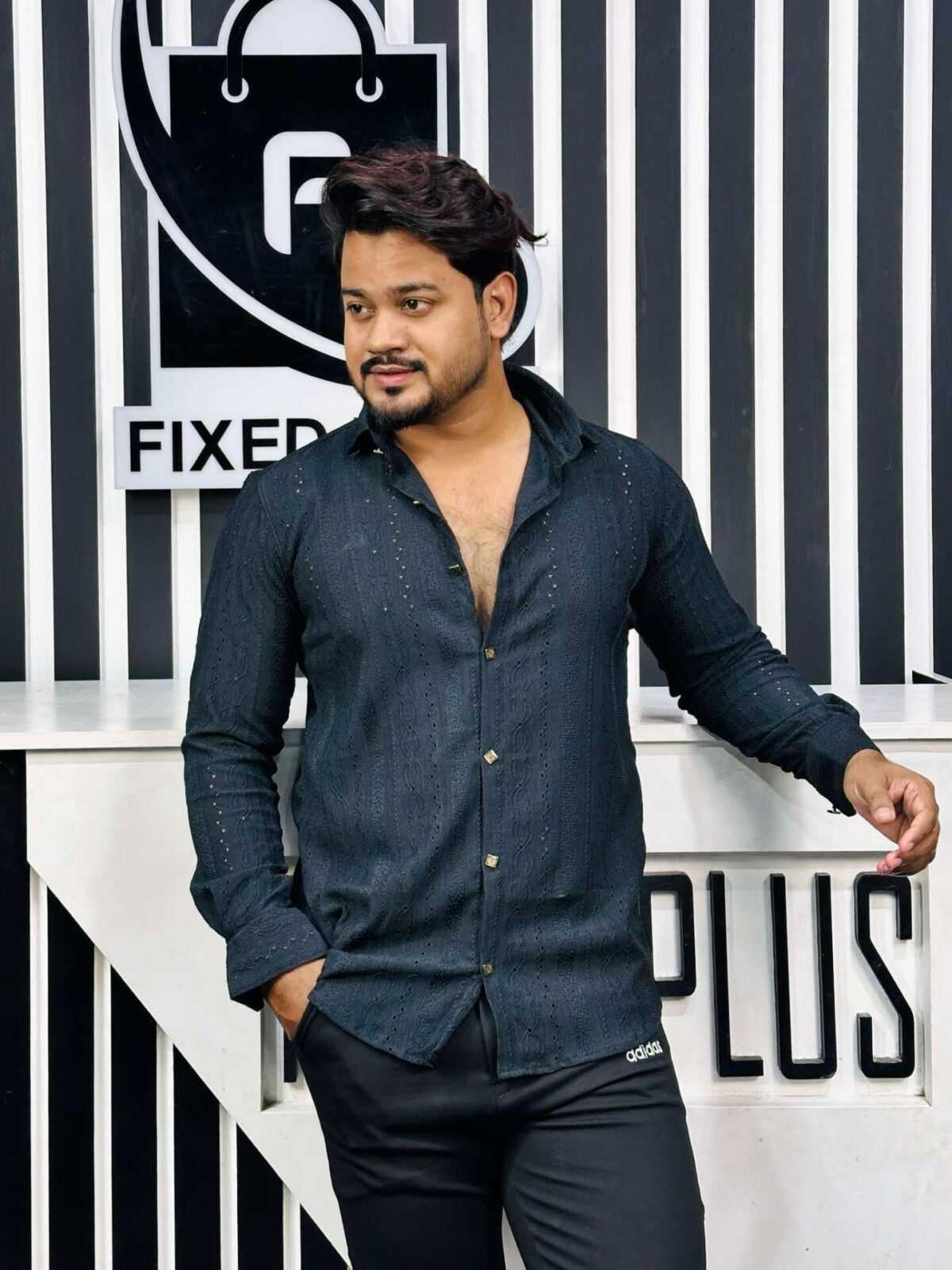 Chinese Spandex Shirt (Black)(CSS-32) - Image 3