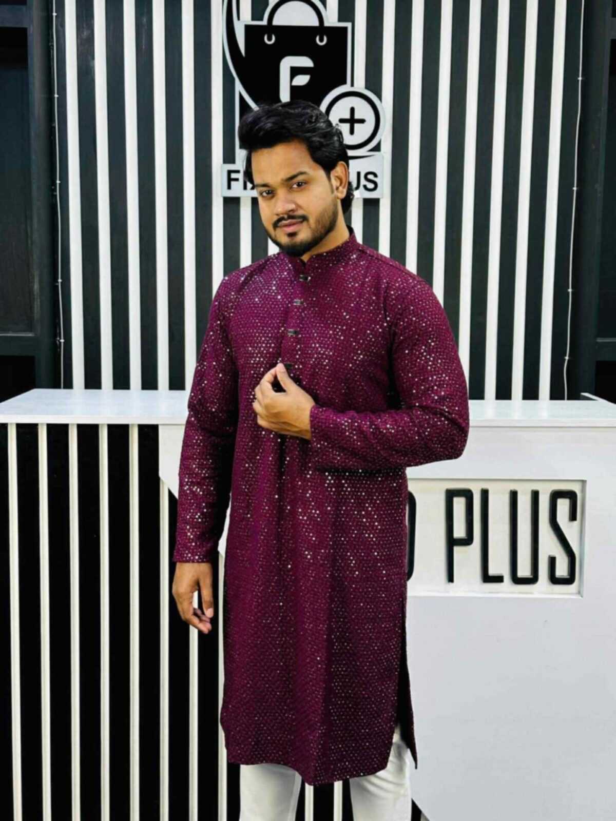 Sequence Panjabi Velvet Maroon (SP-24)